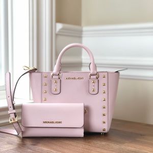 NWT Michael Kors studded sandrine handbag&wallet